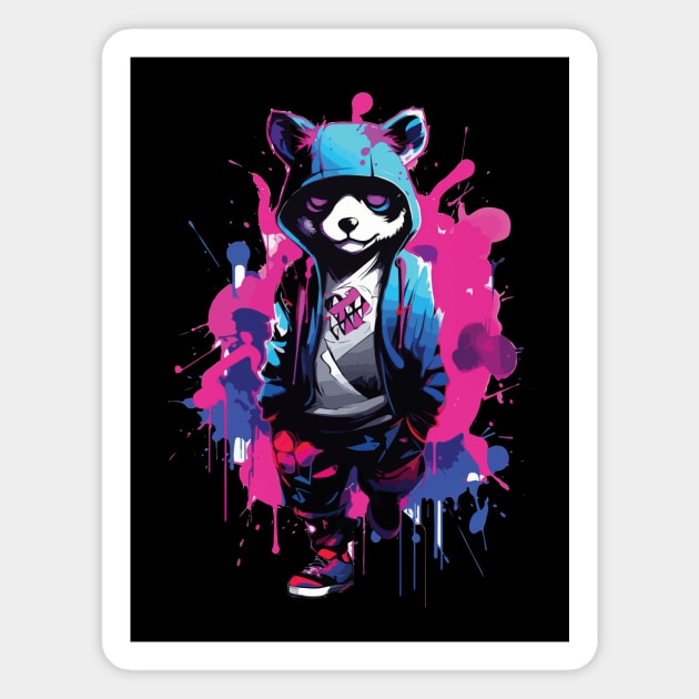 graffiti art panda design Magnet by WAADESIGN